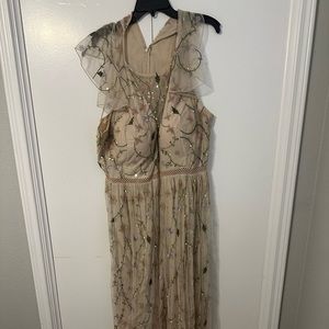 Asos size 18 pale pink floral beaded maxi dress